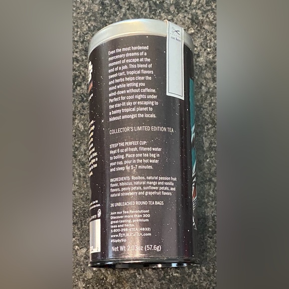 Unopened Collectible Disney The Mandalorian Cara Dune Republic Of Tea Cannister - Picture 3 of 7